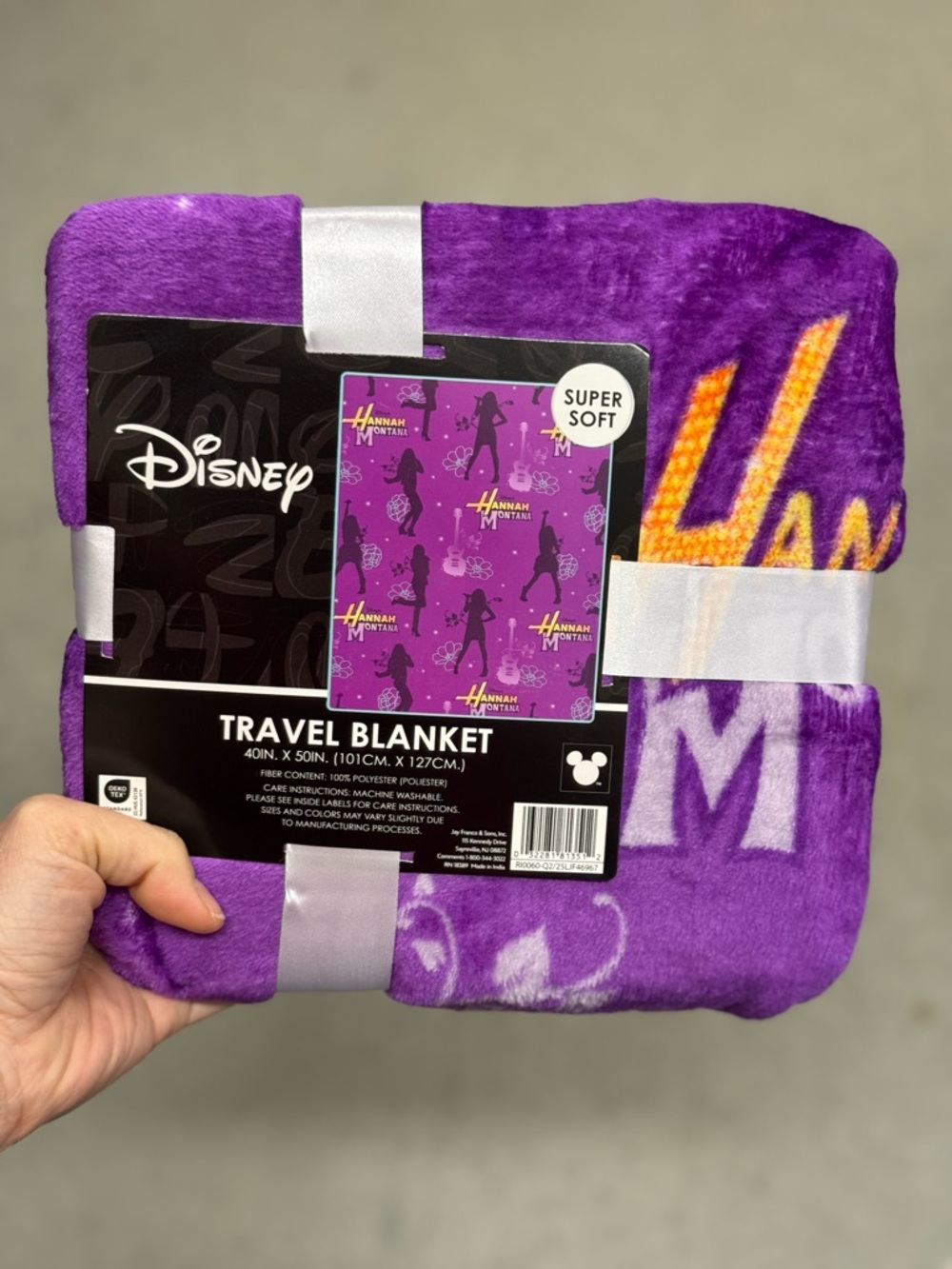 Disney Hannah Montana Purple Travel Blanket